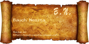 Bauch Neszta névjegykártya